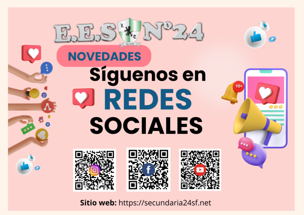 ¡Síguenos en la redes sociales, descubre las novedades de la Secundaria 24!